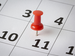 Calendar pinned on day 11