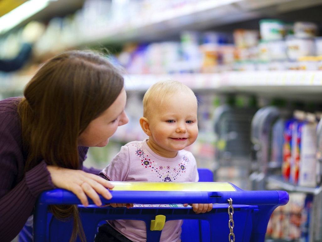 Mother and baby shopping