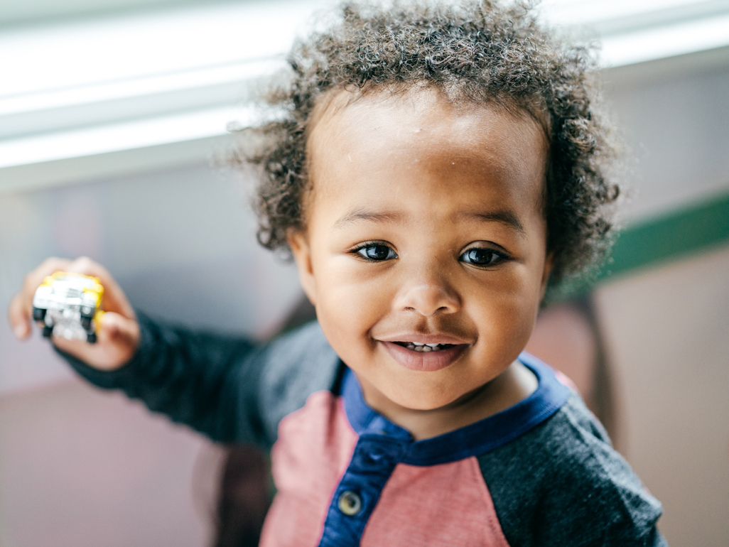 Close up of cute smiling baby