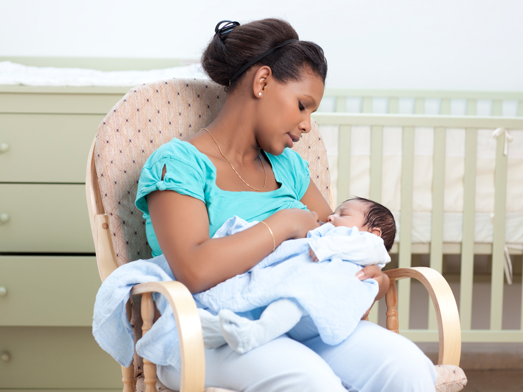 Baby being breastfed