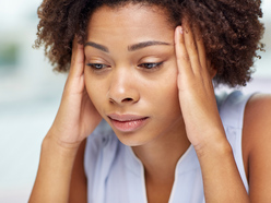 Worried pregnant woman