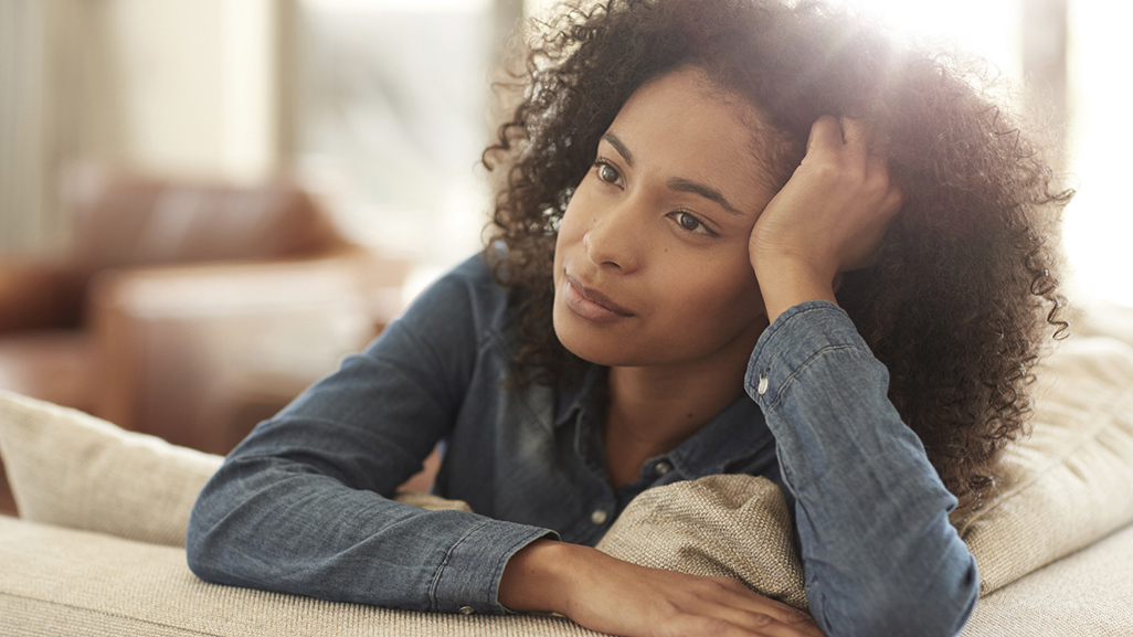 Woman wondering whether or not she is pregnant
