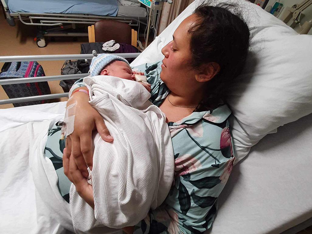Lexi and her newborn baby