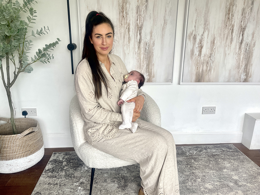 Sarah with her baby